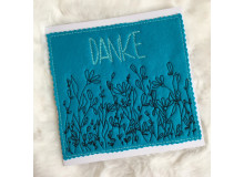 Stickdatei ITH - Postkarte Blumenwiese DANKE